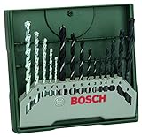 Bosch 15tlg. Mini-X-Line Spiralbohrer Mixed-Set (Holz, Stein und Metall, Zubehör...