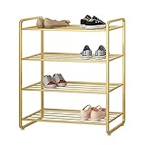 TEmkin Schuh-Organizer, goldfarbenes Metall-Schuhregal, Schuhregal und Schuhständer im...