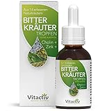 Vitactiv BITTERKRÄUTER - Bittertropfen ohne Alkohol - Erlesene Kräuter plus Cholin &...
