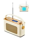 Tragbarer Retro Design DAB Plus/FM Radio, Bluetooth Lautsprecher DAB + Radio mit...