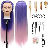 Trainingsköpfe, 28 inch Frisierkopf für Frisöre 100% Synthetikfaser-Haar...