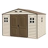 Duramax WoodSide 10 x 8 (7.64 m²) Kunststoff gerätehaus mit 3 festen Fenstern und...