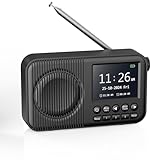 Arafuna DAB Radio, DAB Plus Radio mit 2,4' Farbdisplay, FM Radio mit Bluetooth,...