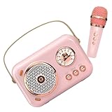 Homoyoyo 1 Satz Tragbarer Lautsprecher mit Mikrofon Mini Karaoke Lautsprecher für Handy...