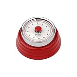 PLAZOTTA Küchentimer Mechanisch Edelstahl Retro Design Rot I Eieruhr Magnetisch...