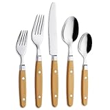 ANNOVA Besteck-Set, 20-teilig, Edelstahlgriff mit Nieten/Retro-Stil Besteck – 4 x...