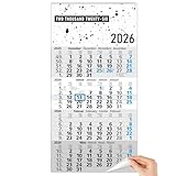 TOBJA 4 Monatskalender 2026 Wandkalender – 4-Monatsübersicht mit Schieber – 30x59 cm...