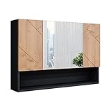 Vicco Bad Spiegelschrank Irma, Anthrazit/Eiche, 17 x 80 cm