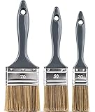 Flachpinsel Set 3-teilig für Lacke & Lasuren - 30mm 50mm 70mm für wasserbasierte &...