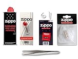 Zippo ReLife Set's inkl. Sunmando Pinzette zum Wechsel der Watte BZW. des Dochtes: 1x...