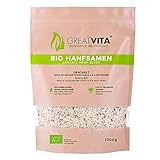 GreatVita Bio Hanfsamen, geschält, DE-Öko-037, 1er Pack (1 x 1 kg)