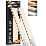 Gritin Unterbauleuchte Küche LED Schrankbeleuchtung, 84 LEDs Superhell, 3 Farbe & 5...