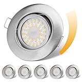 cloksh LED Einbaustrahler 230V Flach Dimmbar LED Spots 6W IP44 Bad Einbauleuchten...