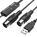 LEKATO USB MIDI Kabel Midi USB Kabel Midi Interface Konverter, 5 Polig In Out Midi zu USB...