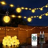 Lichterkette Außen, 200 LED 32M Dimmbare LED Lichterkette mit 8 Modi, Memory...