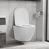 MOONAIRY Wand-WC ohne Spülrand, Hänge-WC, Wand-Tiefspül-WC Set, WC-Sitz, Keramik Weiß