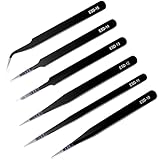 RYMALL 6 PCS Pinzetten Set,ESD-Edelstahl-Präzisions Pinzette, Anti Statik Reparatur...