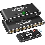 HDMI Splitter HDMI Switch, 4K Aliminium HDMI Switch 5 In 1 Out Automatisch HDMI Switcher...