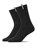 Snocks Wollsocken Herren 2x Wintersocken Herren 43-46 Grau Größe 43-46 Warme Dicke...