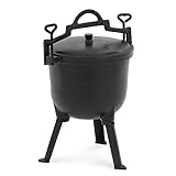 Royal Catering RC-POT-06 Dutch Oven mit Deckel und 3 Beinen 7 L innen emmailliert mit...