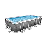 Bestway Power Steel Ersatz Frame Pool ohne Zubehör 488 x 244 x 122 cm, Rattan-Optik...