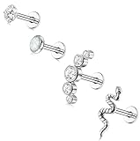 FIOROYAL 4 Stück Tragus Piercings 16G Titan für Frauen Hypoallergene Helix Knorpel...