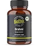 Biotiva Brahmi Kapseln Bio - 150 Veggie Kapseln - 500mg pro Kapsel - Bacopa Monnieri -...