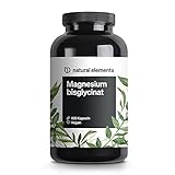 Magnesiumglycinat - Premium: Chelatiertes Magnesium - 180 Kapseln - 100mg elementares...