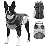 CITÉTOILE Hundemantel Winter,Hundejacke mit Geschirr, Wasserdicht Hundemantel mit Fleece...