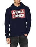 JACK & JONES Herren Jjecorp Logo Sweat Hood Noos Kapuzenpullover, Navy Blazer/Detail:Play...