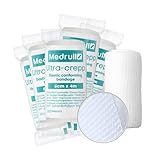 Medrull 10 Stück 6cm x 4m Mullbinden Set - Fixierbinden Groß - Verbandsmaterial ULTRA...