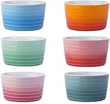 Souffle Ramekins Porzellanschalen 240 ml geprägte Souffle Crème Brûlée for Backen und...