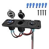 QC 3.0 USB Steckdose KFZ,Auto USB Steckdose mit Blau LED 12V-24V Zigarettenanzünder...