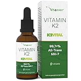 Vitamin K2 MK-7 200µg - 50 ml (1700 Tropfen) - Premium: All-Trans Gehalt 99,7%...