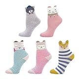 CaiDieNu Kinder Socken 5er Pack für Mädchen Strümpfe Bunt Gemustert Baumwollsocken...