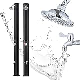 Strattore Solardusche für Garten in schwarz, 35 Liter, 217cm, warmes Wasser bis 60° C,...