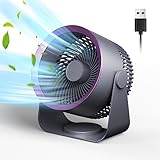 AIBAASAA Tischventilator, USB-Kabel-betriebene Ventilatoren, leiser Schreibtischventilator...
