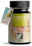 Eisentabletten hochdosiert 180x mit 40 mg Eisen + Vitamin C (40mg) aus Hagebutten - Eisen...