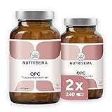 OPC Traubenkernextrakt I 480 vegane Kapseln (2er Pack) I OPC Gehalt 400 mg/Tag (≥60%...