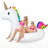 Jojoin Super Größe Einhorn Luftmatratze, 240×110×150cm Aufblasbares Einhorn Pool...