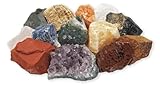 Mineralien Set mit Bonus Amethyst Kristall | 12 ausgesuchte Rohsteine plus Amethyst-Stück...