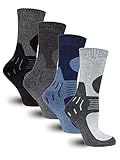 Frostfighter Herren Thermosocken (6x Paar) Winter Ski Vollfrottee Innenfutter, Schwarz...