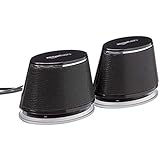 Amazon Basics - PC-Lautsprecher mit dynamischem Sound, USB-Betrieb, Schwarz, 2 Stück, 1...