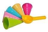 Simba 107108605 - Sandformen Eis, 5 Waffeln, 1 Portionierer, Sandspielzeug, 15cm,...