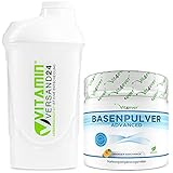 Basenpulver 360 g + Premium Shaker - Extra reich an Magnesium, Zink, Kalium, Calcium -...