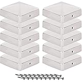 Pfostenkappen 7x7 cm - 10 Stück, 70x70 mm, Edelstahl Zaunpfosten/Zaunpfosten Metall,...