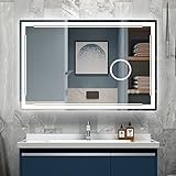 M LTMIRROR 122 x 76 cm LED-Badezimmerspiegel mit integriertem Bluetooth-Lautsprecher und...