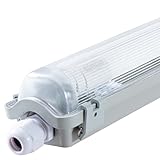 proventa IP65 LED-Feuchtraumleuchte 120cm mit 18W LED-Röhre 2.160 Lumen Klappdeckel...