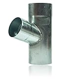 Zink Rohrabzweig 60/60 mm in 72 Grad - Fallrohrabzweig aus formsicherm Titanzink für...