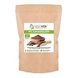 GreatVita Bio Kakaopulver, 800g, rohes Pulver ideal für Getränke Backwaren, Naturprodukt...